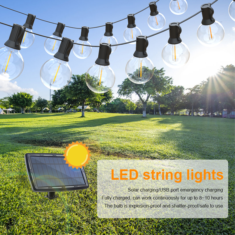 HCP093  G40太阳能暖白灯串